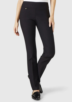1715 Solid 33&quot; Magical Lycra Straight Pant-Black