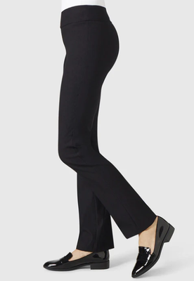1715 Solid 33" Magical Lycra Straight Pant-Black
