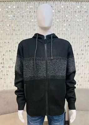 7368605 Full Zip Hooded Sweater-Black