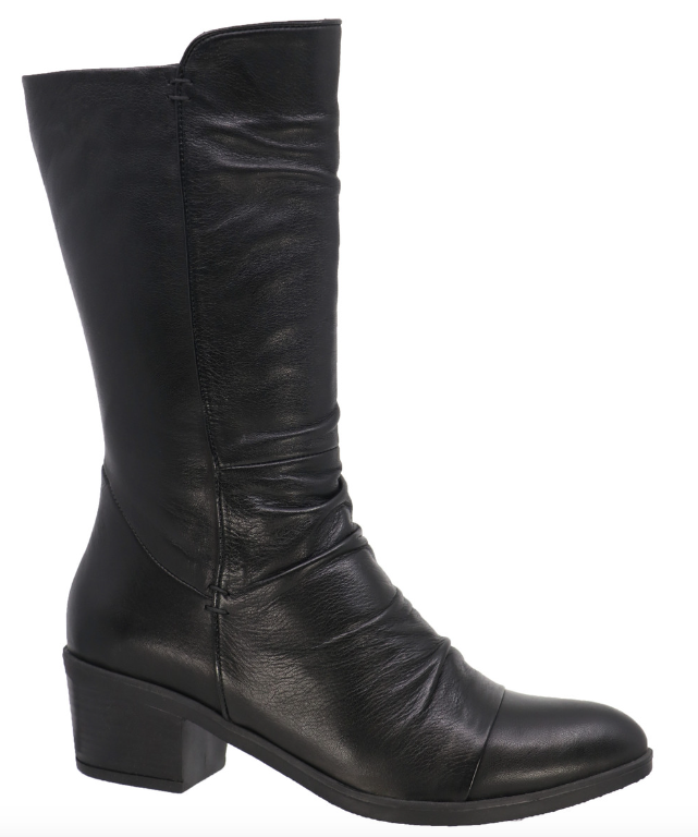 Everly Melany Leather Boot-Black