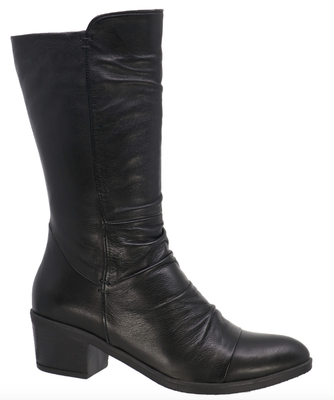 Everly Melany Leather Boot-Black