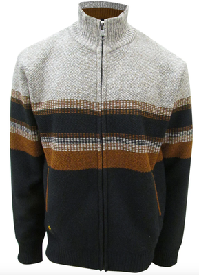 7368608 Polar Bonded Full Zip Sweater-Navy/Cream