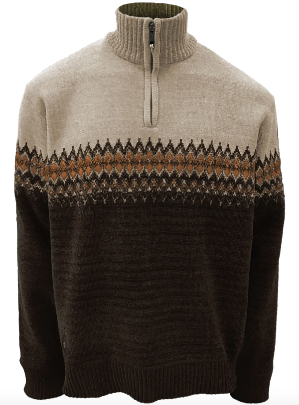 7368673 Chenille Mock Neck Sweater-Bark