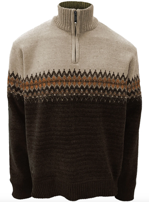 7368673 Chenille Mock Neck Sweater-Bark