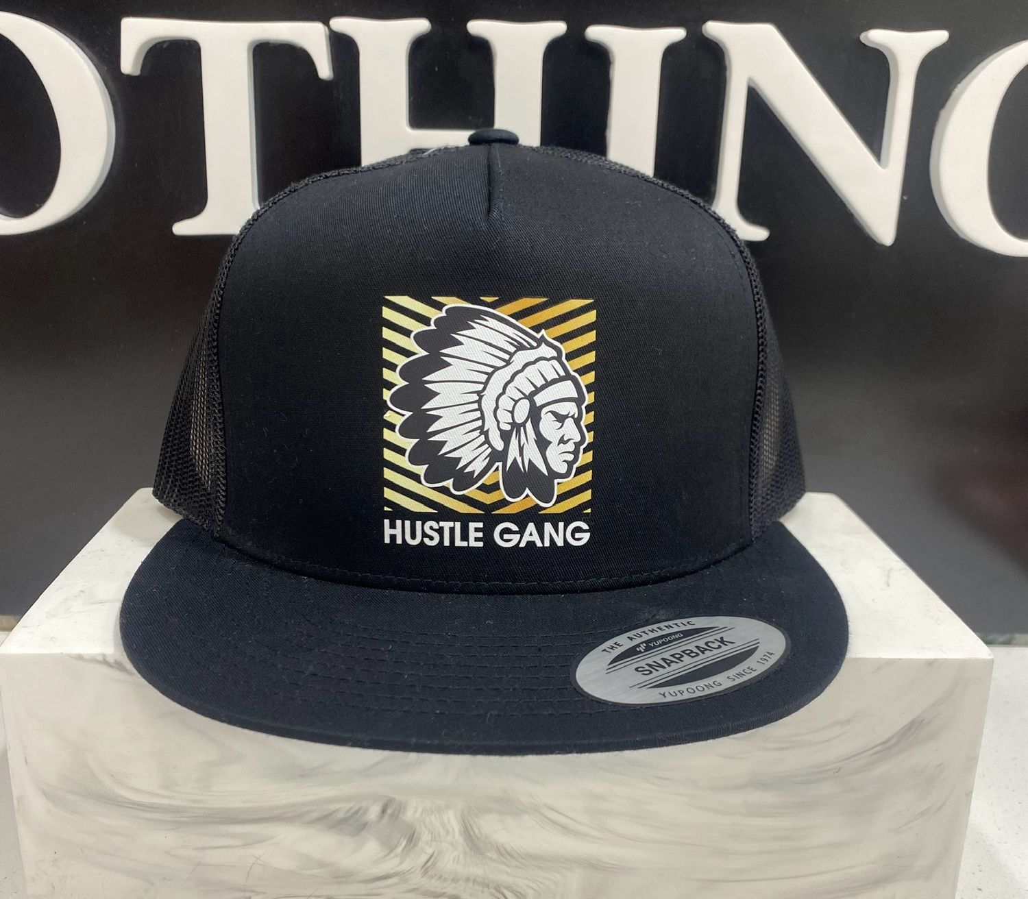 HG2440801 Trucker Hat-Plated Black