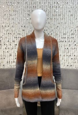 GL92C Ombre Knit Cardigan-Blue Multi