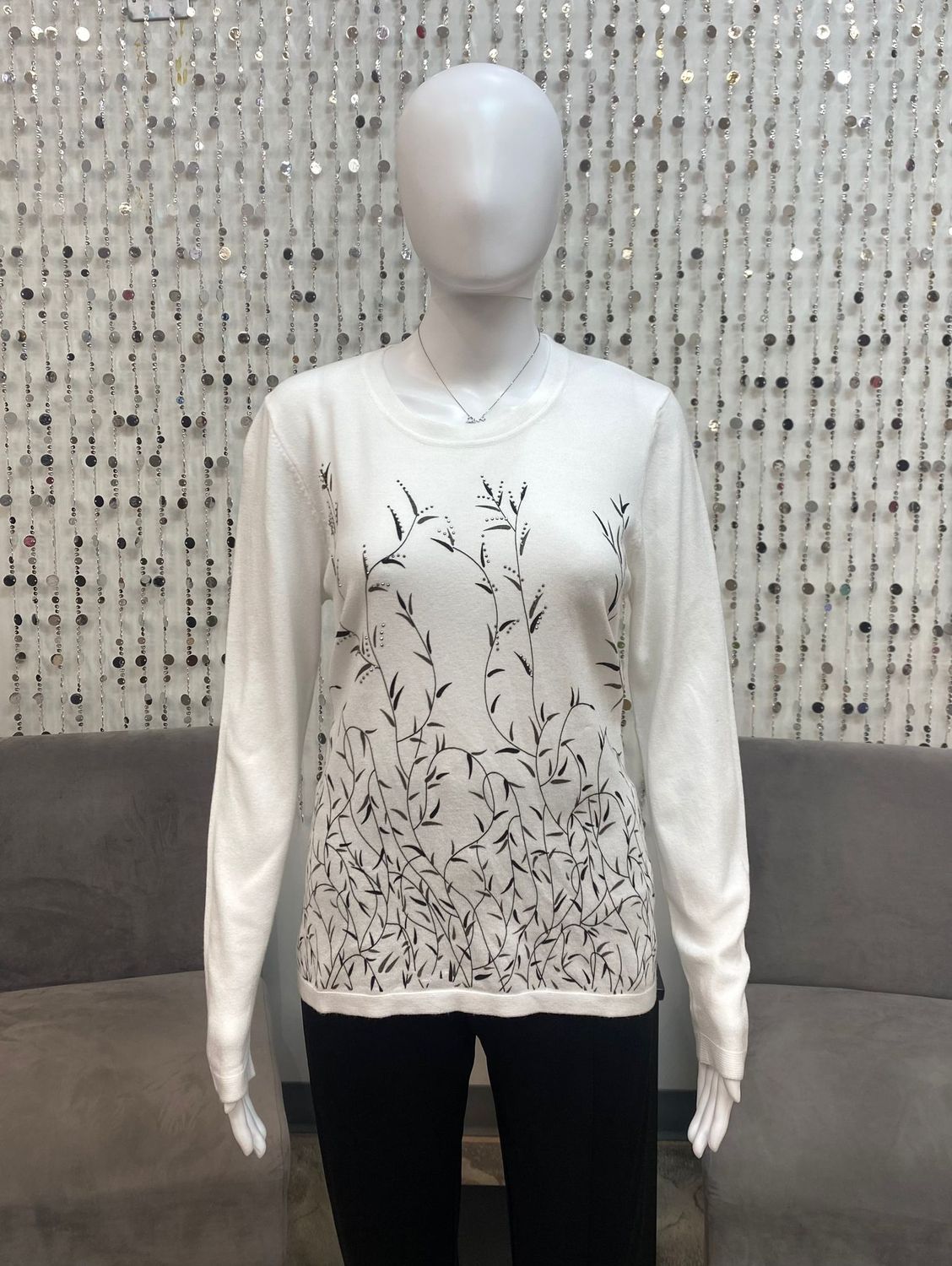M010 Bling Sweater-Pure White