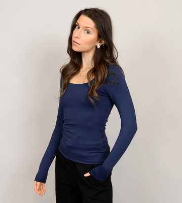 75T004S Mariana Uneck Top-Navy