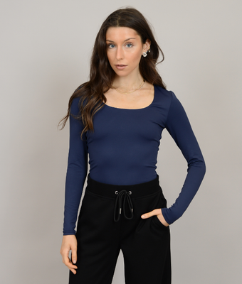 75T004S Mariana Uneck Top-Navy