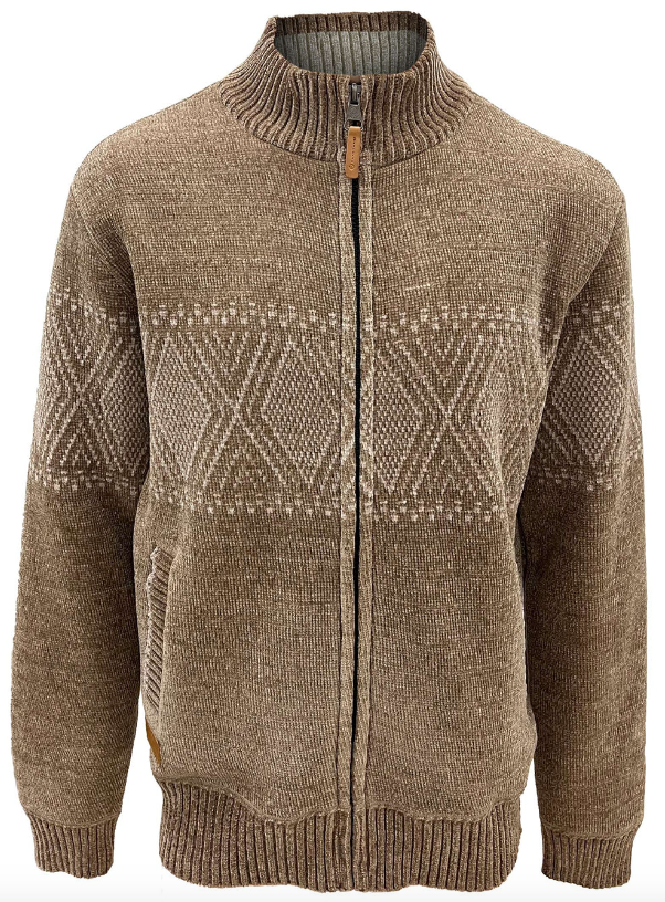 7368681 Chenille Full Zip Sherpa-Hazelnut Melange