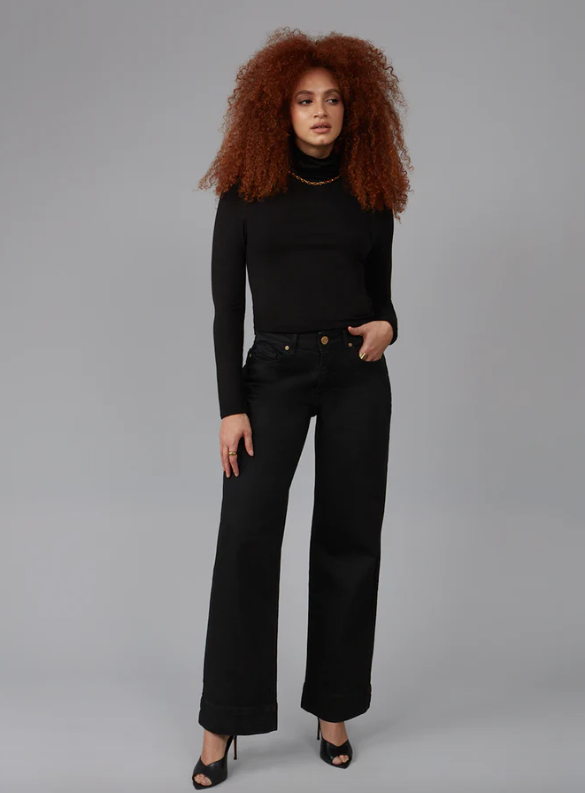 Colette Wide Leg Jeans-Black