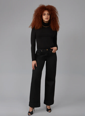 Colette Wide Leg Jeans-Black