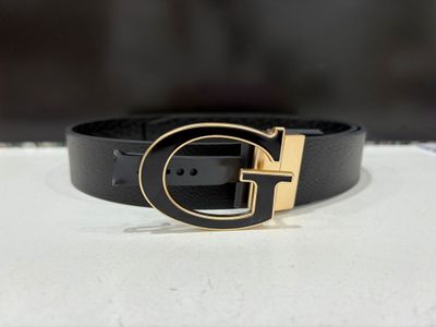 11GO02C033 &quot;G&quot; Quatro Reversible Belt-Black/Gold