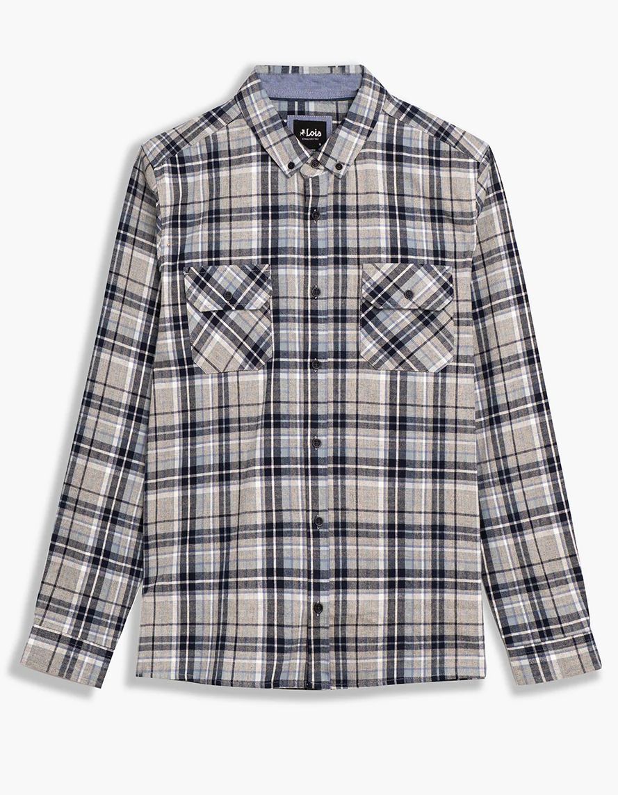 1139 Ethan Checked Shirt-Grey Mix Combo
