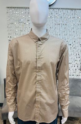 1184 Colin Checked Shirt-Sepia Combo