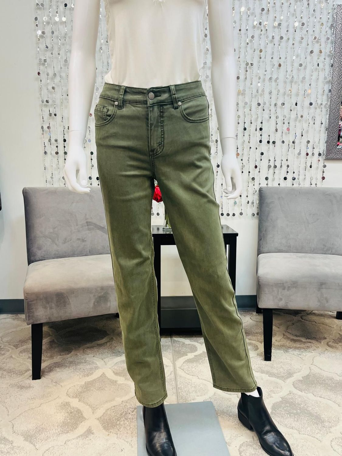 2170793500 Georgia High Waist Jeans-Dusty Olive
