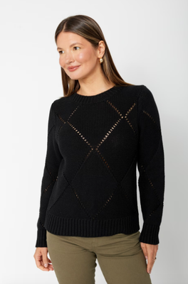 74303 Knit Pullover-Black