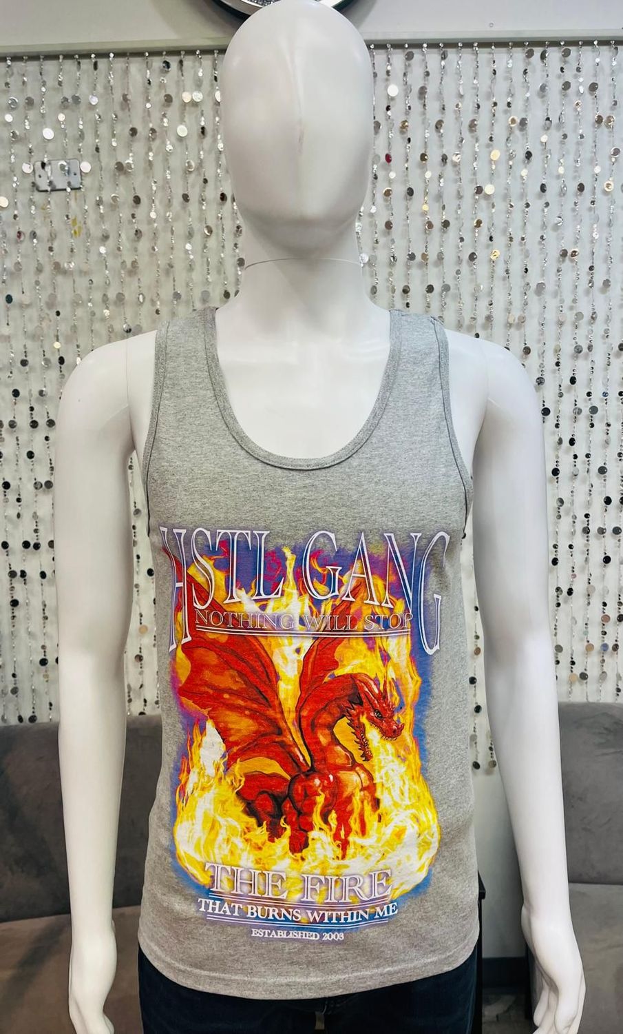 HG2440113 Men&#39;s Knit Tanktop-Dragon Grey