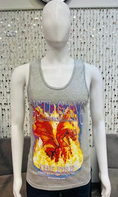 HG2440113 Men&#39;s Knit Tanktop-Dragon Grey