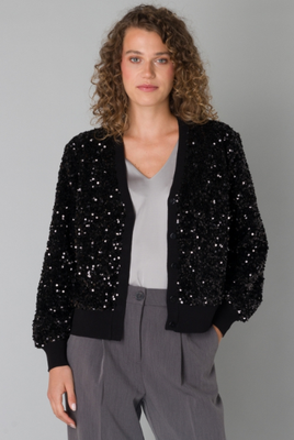 5059 Pola Sequinned Cardigan-Grey