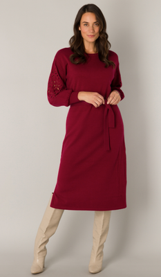 4807 Neva Sweater Dress-Dark Red