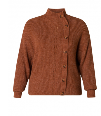 5036 Olga High Neck Jumper-Cinnamon Melange