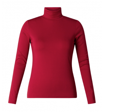 4811 Yenthe Turtle Neck Top-Dark Red