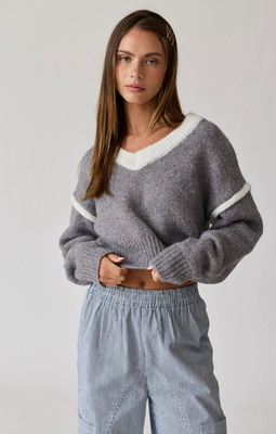 Harper Knit Pullover-Grey