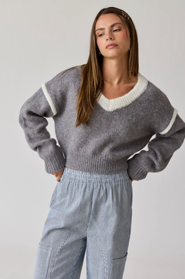 Harper Knit Pullover-Grey