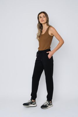 Laina Luxe Fleece Jogger-Black