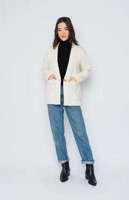 Lea Oversize Cardigan-White