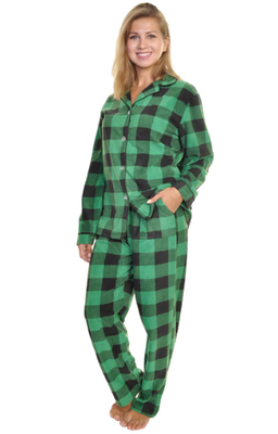 BGPLA Cozy Fleece Notch Collar Pajama Set