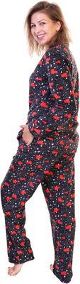 PNKHRT Cozy Fleece Notch Collar Pajama Set