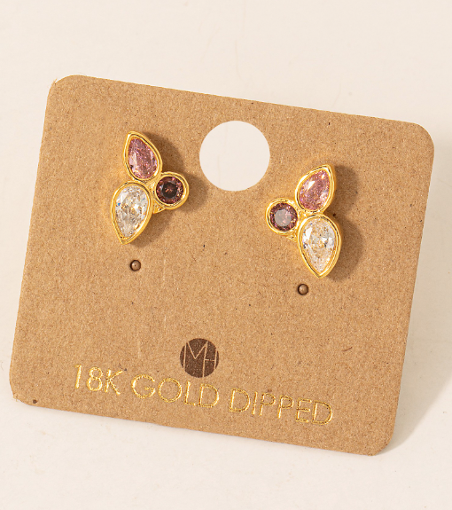 KE8308 Cluster Stud Earrings-Gold
