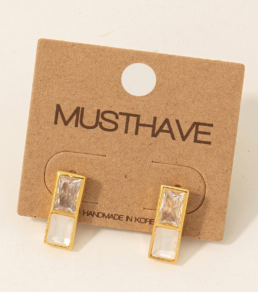 KE8459 Mini Rectangle Stud-Gold