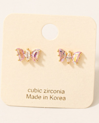 KE8713 Studded Butterfly Earrings-Gold