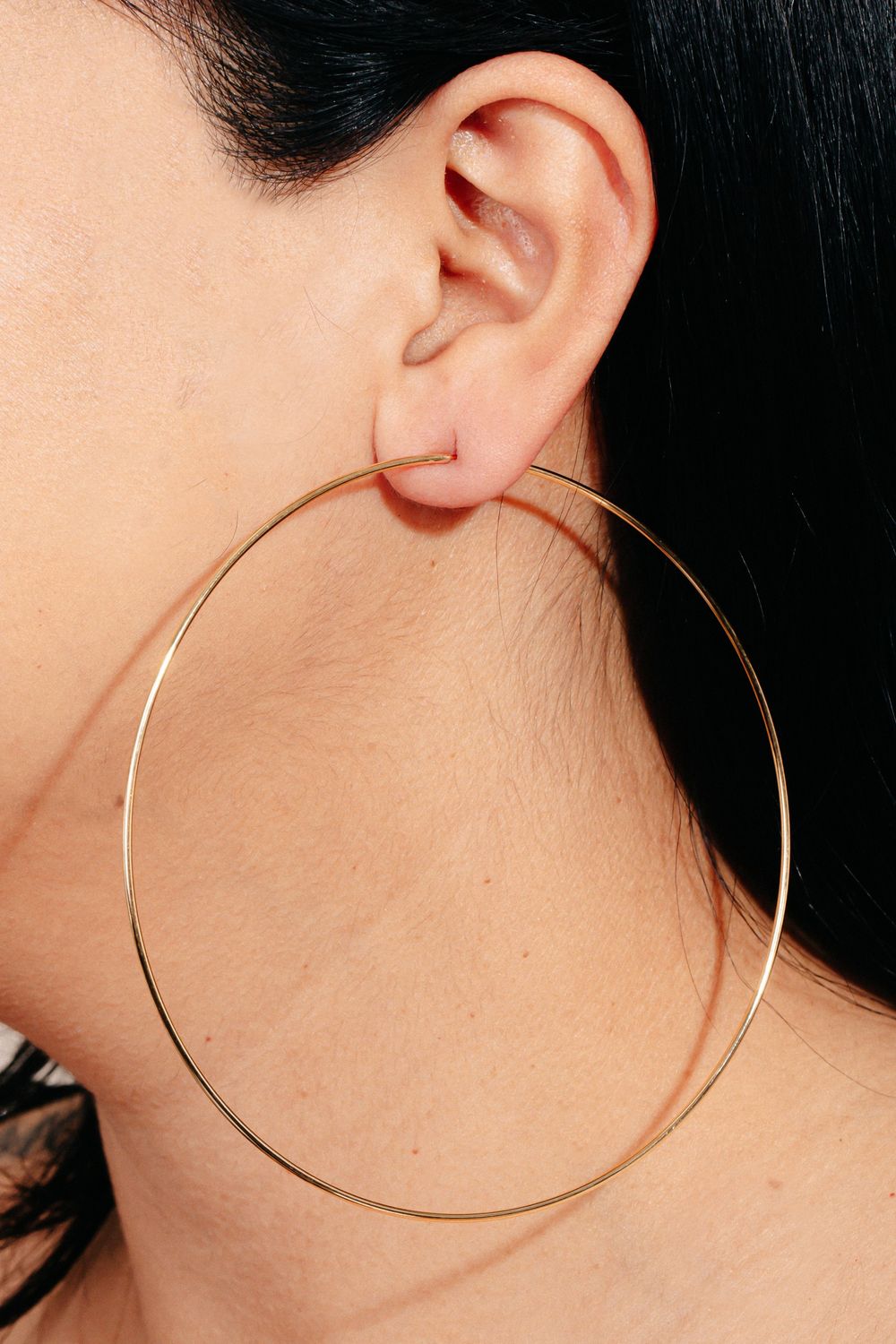 SB10301 Large Thin Hoop Earrings-Gold