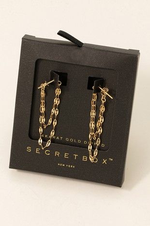 SB19416 Chain Earrings-Gold