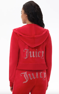 110005366 Classic Juicy Bling Hoodie-Coco Red