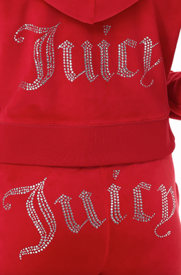 110005366 Classic Juicy Bling Hoodie-Coco Red