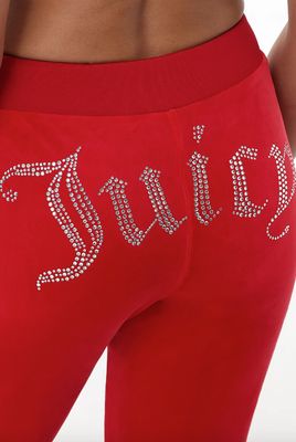 110010762 Juicy Rib Waist Velour Pant-Coco Red