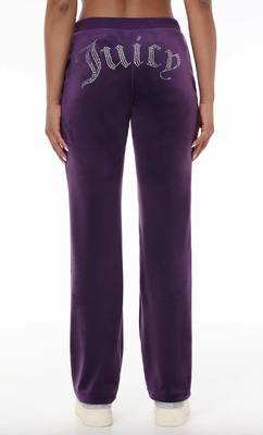 110010762 Juicy Rib Waist Velour Pant-Blackberry