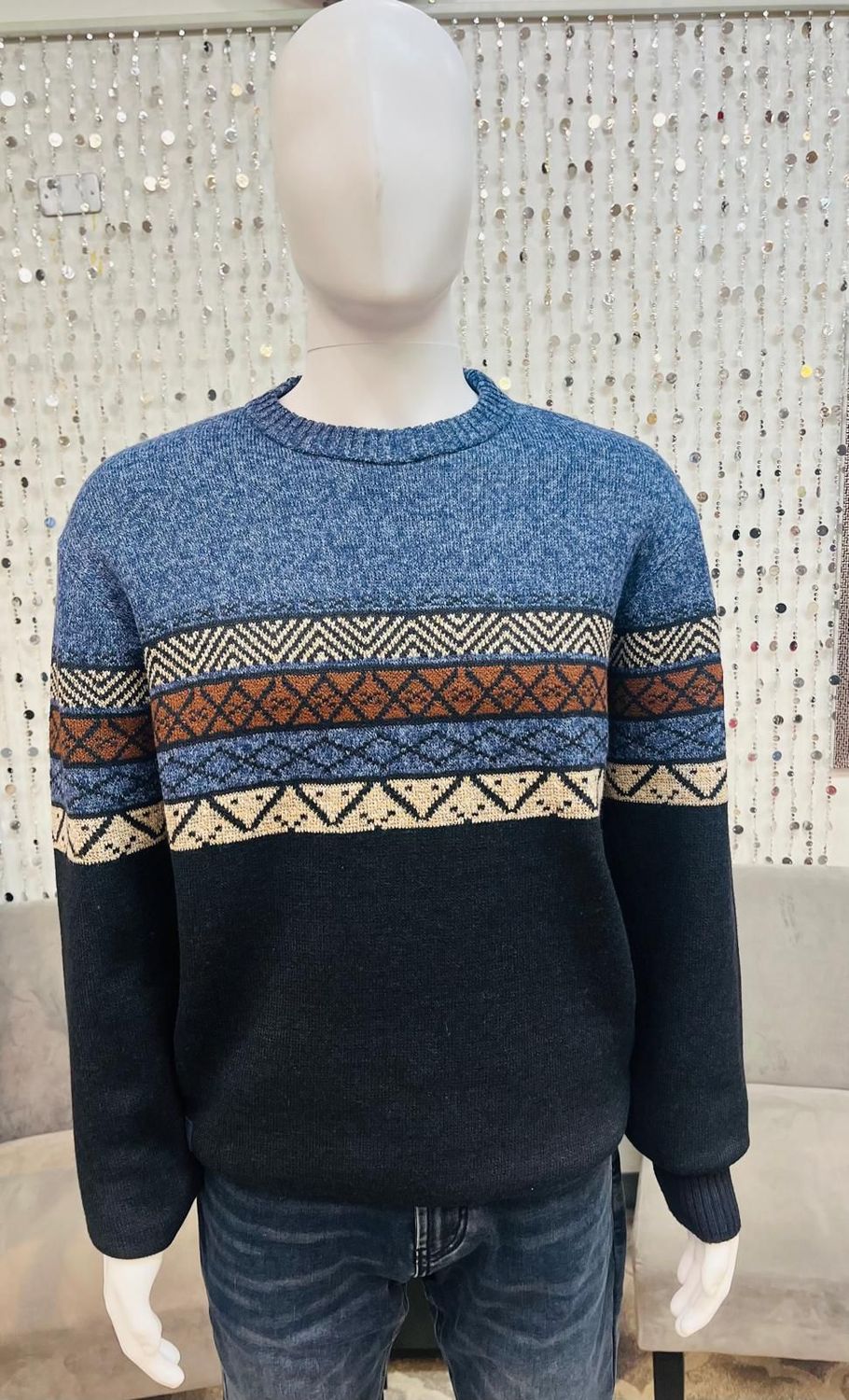 8627 Polar Fleece Sweater-Blue Melange