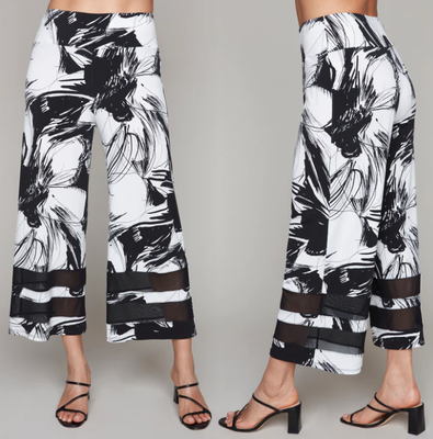33943 Crop Mesh Pant-Black/White