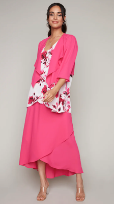 50124 Woven Cover Up-Hot Pink