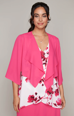 50124 Woven Cover Up-Hot Pink