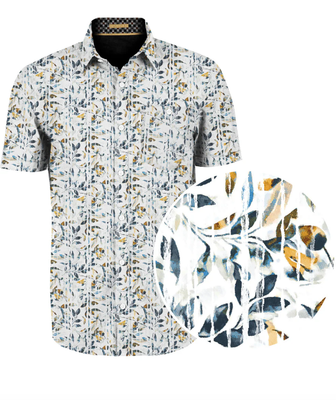 7464629 Traveler 4-way Stretch Leafy Shirt-White