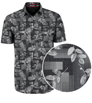 7464675 Traveler 4-way Stretch Print Shirt-Black