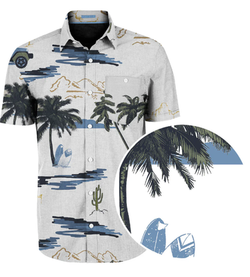 7464687 Traveler 4-way Stretch Print Shirt-White