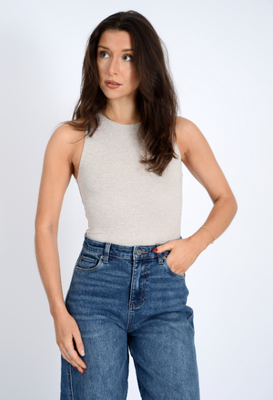 54T003S12 Roxanna Crew Bodysuit-Oatmeal